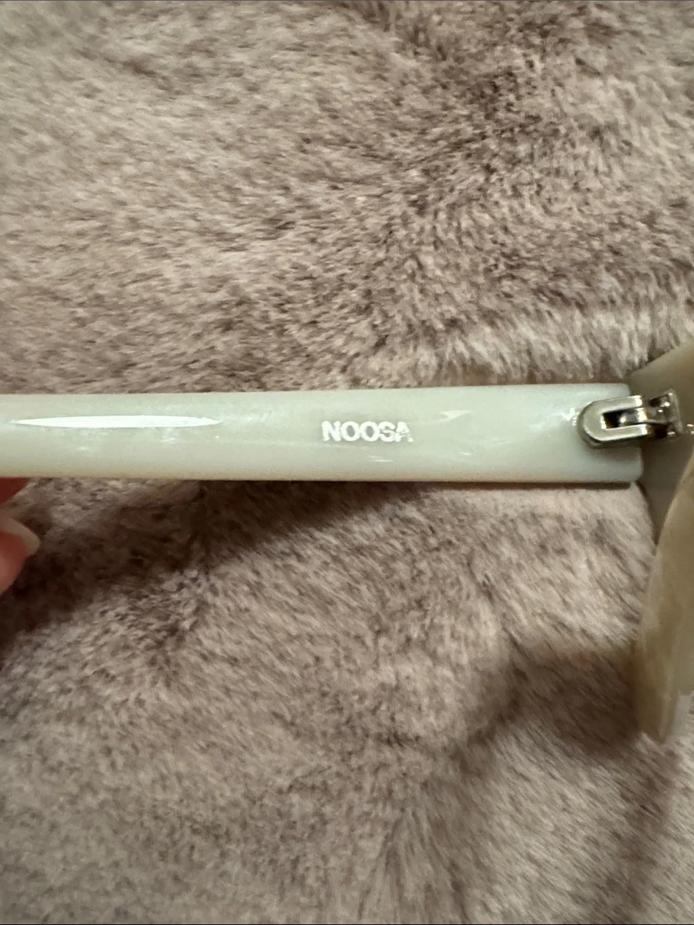Quay Noosa Sunglasses Pearlized Cream Sunglasses with Blue Lenses